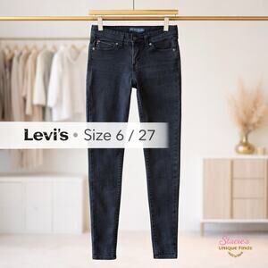 Levi’s Demi Curve Low Rise Skinny Jeans Black Womens 6 / 27 Stretch